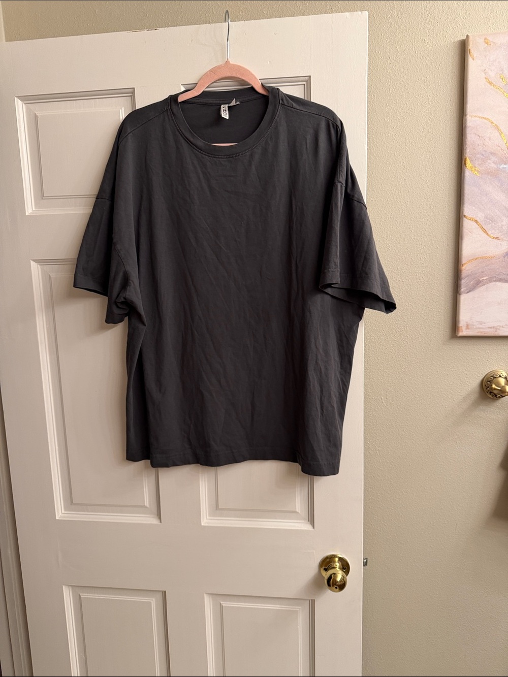 H&M Oversized Short Sleeve Tee in Charcoal Gray